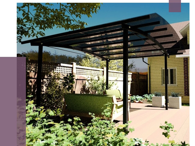 Навесы для террасы в Серпухове от 12955 руб. под ключ | ПРОЛЁТ-Срп