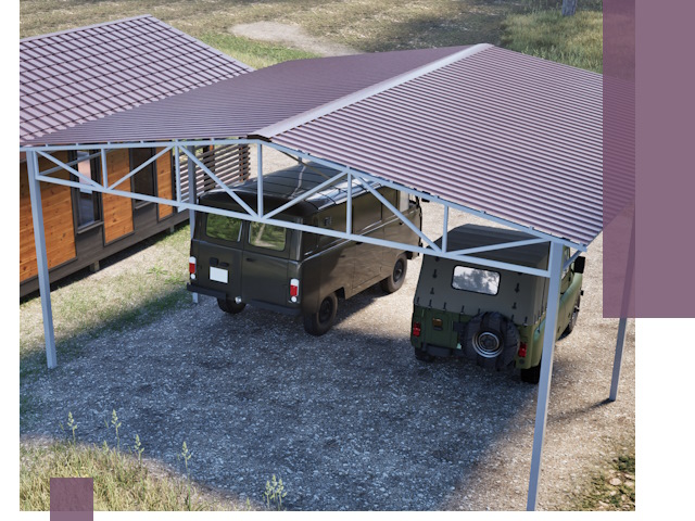 Двускатные навесы под ключ в Серпухове — изготовление и монтаж