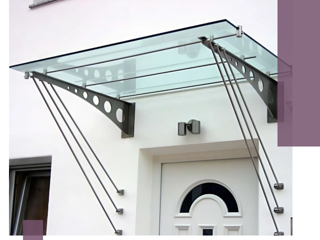 Козырьки над входом под ключ в Серпухове — изготовление и монтаж