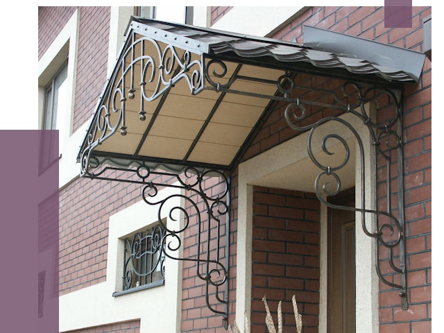 Двускатные козырьки в Серпухове под ключ от 12701 руб.