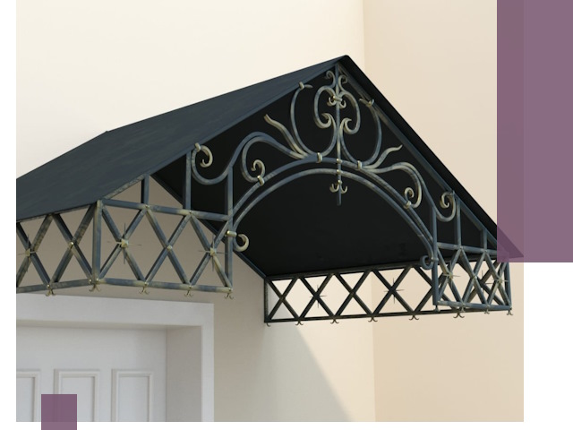 Двускатные металлические козырьки под ключ в Серпухове